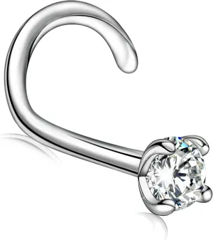 Moissanite Nose Stud for Women - 925 Sterling Silver Moissanite Nose Ring Piercing Real Moissanite Diamond Hypoallergenic Jewelry Nose Stud Gift for Women and Men
