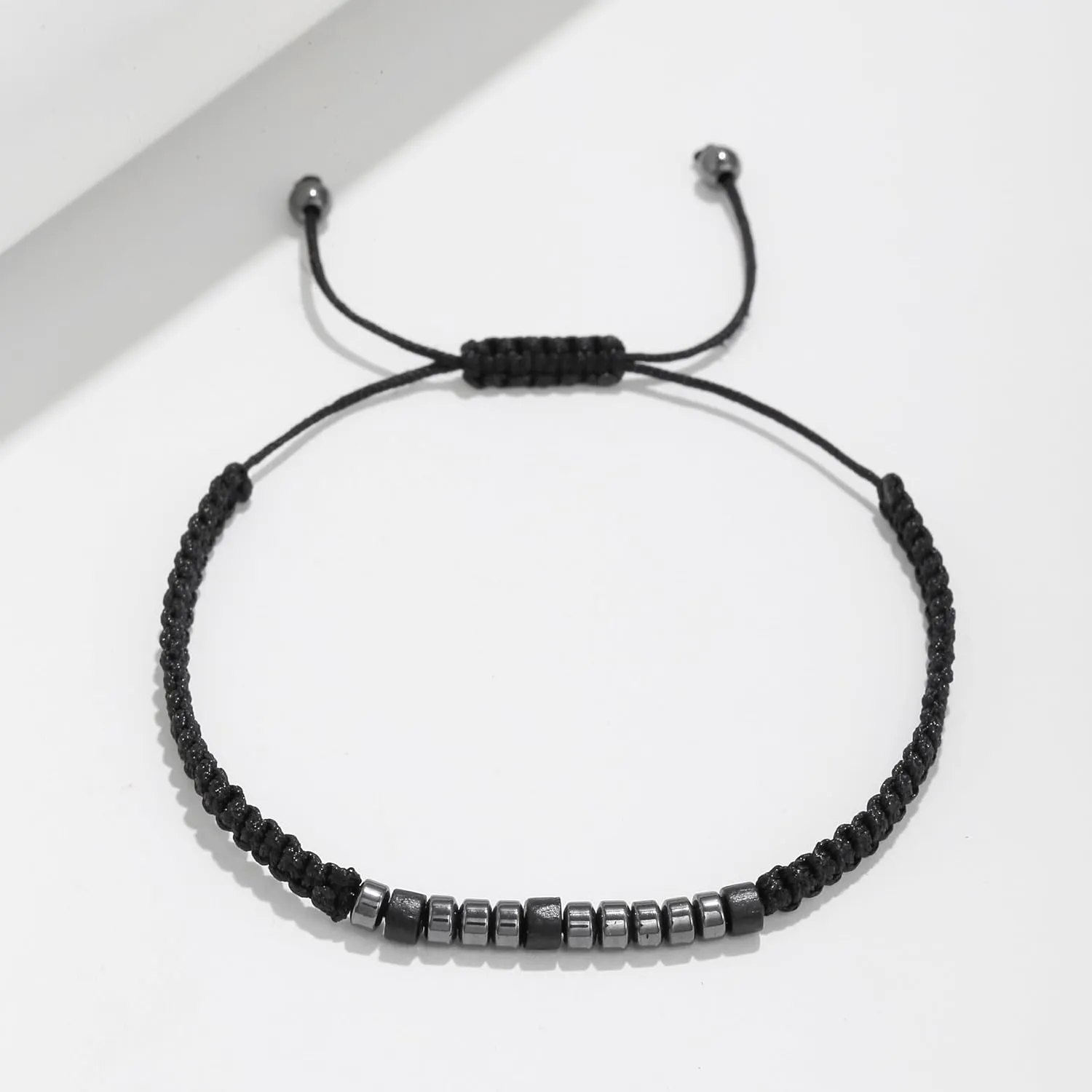 Morse Code Bracelets for Women Men Funny Inspirational Valentine's Day Gifts for Her,Best Friends,Motivational Bracelets, Inspirational Jewelry, Adjustable Black Silk Beaded Stretch Bracelets