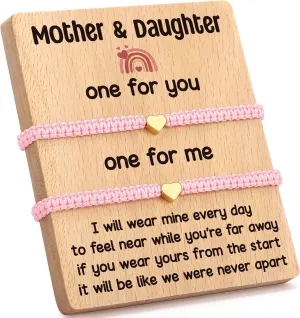 Mother Daughter Bracelets Mommy and Daughter Birthday Gifts Mom Daughter Heart Matching Bracelets from Mom Mothers Day Gift To My Daughter Bracelets
