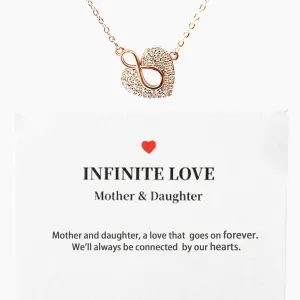 Mother Daughter Necklace, Birthday Christmas Mom Gifts from Daughter - Infinity Heart Mother Daughter Rose Gold Necklace - Christmas Women Gifts Stocking Stuffers for Mom Daughter