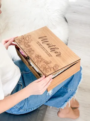 Mothers day gift from Daughter, Son, Husband personalized for Step Mom in law, Grandma - Memory, Wooden, Keepsake Custom Gift Box for Her