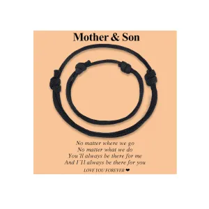 Mothers Day Gifts for Mom from Daughter Son Mom and Son Matching Bracelets,Mommy and Me Bracelets,Matching Bracelets Set Birthday Gifts(Black)