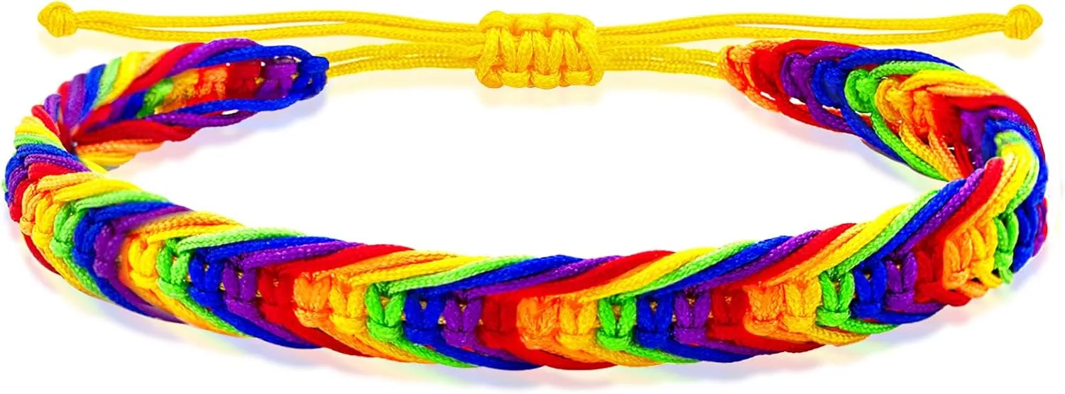 Nanafast LGBTQ Rainbow Pride Bracelets for Women Men Bisexual Lesbian Transgender Pansexual Nonbinary Asexual Gender Fluid Handmade Braided LGBT Pride Bracelets for Pride Month LGBTQ Community