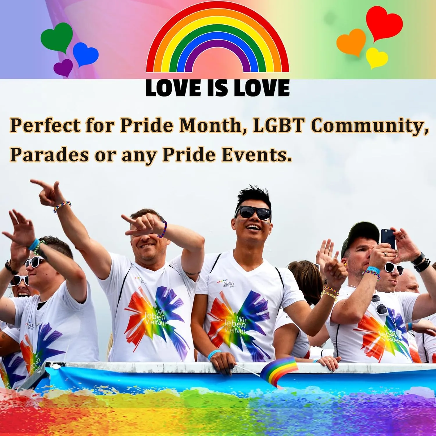 Nanafast LGBTQ Rainbow Pride Bracelets for Women Men Bisexual Lesbian Transgender Pansexual Nonbinary Asexual Gender Fluid Handmade Braided LGBT Pride Bracelets for Pride Month LGBTQ Community