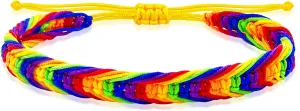 Nanafast LGBTQ Rainbow Pride Bracelets for Women Men Bisexual Lesbian Transgender Pansexual Nonbinary Asexual Gender Fluid Handmade Braided LGBT Pride Bracelets for Pride Month LGBTQ Community