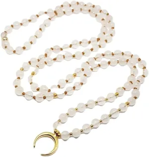 Natural AAA Quartz 6mm 108 Mala Beads, Spiritual, Meditation Beads, Reiki, Japa Mala, Buddhist Prayer Beads, Yoga Bracelet, healing beads LKMALA-RRGU-2320