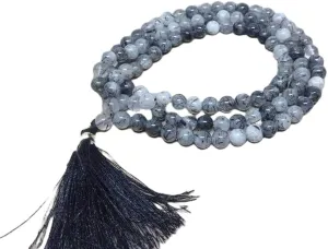 Natural Black Rutile 6mm 108 Mala Beads, Spiritual, Meditation Beads, Reiki, Japa Mala, Buddhist Prayer Beads, Yoga Bracelet, healing beads LKMALA-RRGU-278