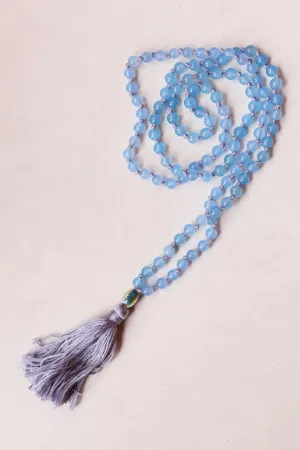 Natural Blue Quartz 8mm 108 Mala Beads, Spiritual, Meditation Beads, Reiki, Japa Mala, Buddhist Prayer Beads, Yoga Bracelet, healing beads LKMALA-RRGU-2556