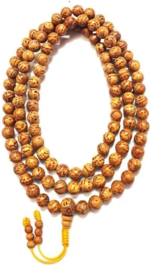 Natural Bodhi Seed 10mm 108 Mala Beads, Spiritual, Meditation Beads, Reiki, Japa Mala, Buddhist Prayer Beads, Yoga Bracelet, healing beads LKMALA-RRGU-844, 34 inch, brown