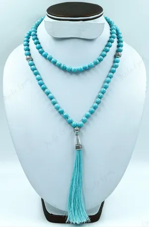Natural Copper Turquoise 8mm 108 Mala Beads, Spiritual, Meditation Beads, Reiki, Japa Mala, Buddhist Prayer Beads, Yoga Bracelet, healing beads LKMALA-RRGU-2786