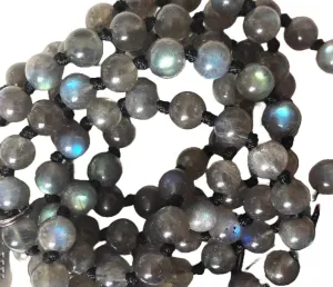 Natural Labradorite 8mm 108 Mala Beads, Spiritual, Meditation Beads, Reiki, Japa Mala, Buddhist Prayer Beads, Yoga Bracelet, healing beads LKMALA-RRGU-1623