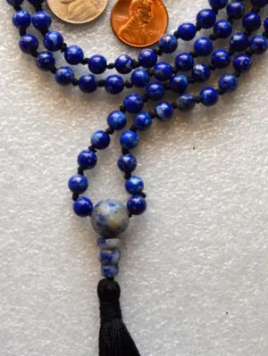 Natural Lapis Lazuli 6mm 108 Mala Beads, Spiritual, Meditation Beads, Reiki, Japa Mala, Buddhist Prayer Beads, Yoga Bracelet, healing beads LKMALA-RRGU-1756