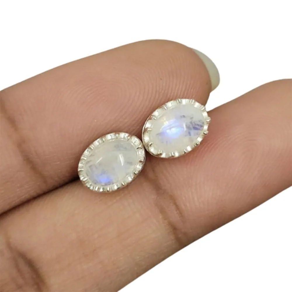 Natural Moonstone Earrings, Handmade Earrings Women, 925 Sterling Silver Earrings, Moonstone Stud Earrings, Silver Gemstone Earrings, Dainty Gold Earrings, Minimalist Silver Earrings, Gift For Her