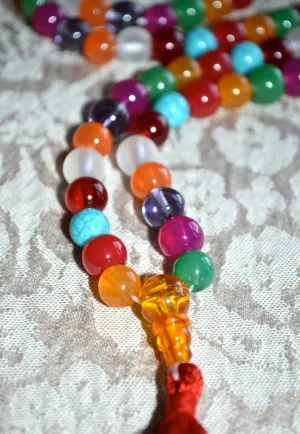 Natural multi gemstone 8mm 108 Mala Beads, Spiritual, Meditation Beads, Reiki, Japa Mala, Buddhist Prayer Beads, Yoga Bracelet, healing beads LKMALA-RRGU-1900