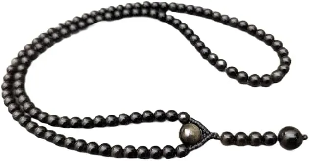 Natural Obsidian 6mm,10mm 108 Mala Beads, Spiritual, Meditation Beads, Reiki, Japa Mala, Buddhist Prayer Beads, Yoga Bracelet, healing beads LKMALA-RRGU-166, 34 inch