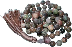 Natural Picture Jasper 8mm 108 Mala Beads, Spiritual, Meditation Beads, Reiki, Japa Mala, Buddhist Prayer Beads, Yoga Bracelet, healing beads LKMALA-RRGU-1912