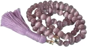 Natural purple cat's eye 8mm 108 Mala Beads, Spiritual, Meditation Beads, Reiki, Japa Mala, Buddhist Prayer Beads, Yoga Bracelet, healing beads LKMALA-RRGU-1931