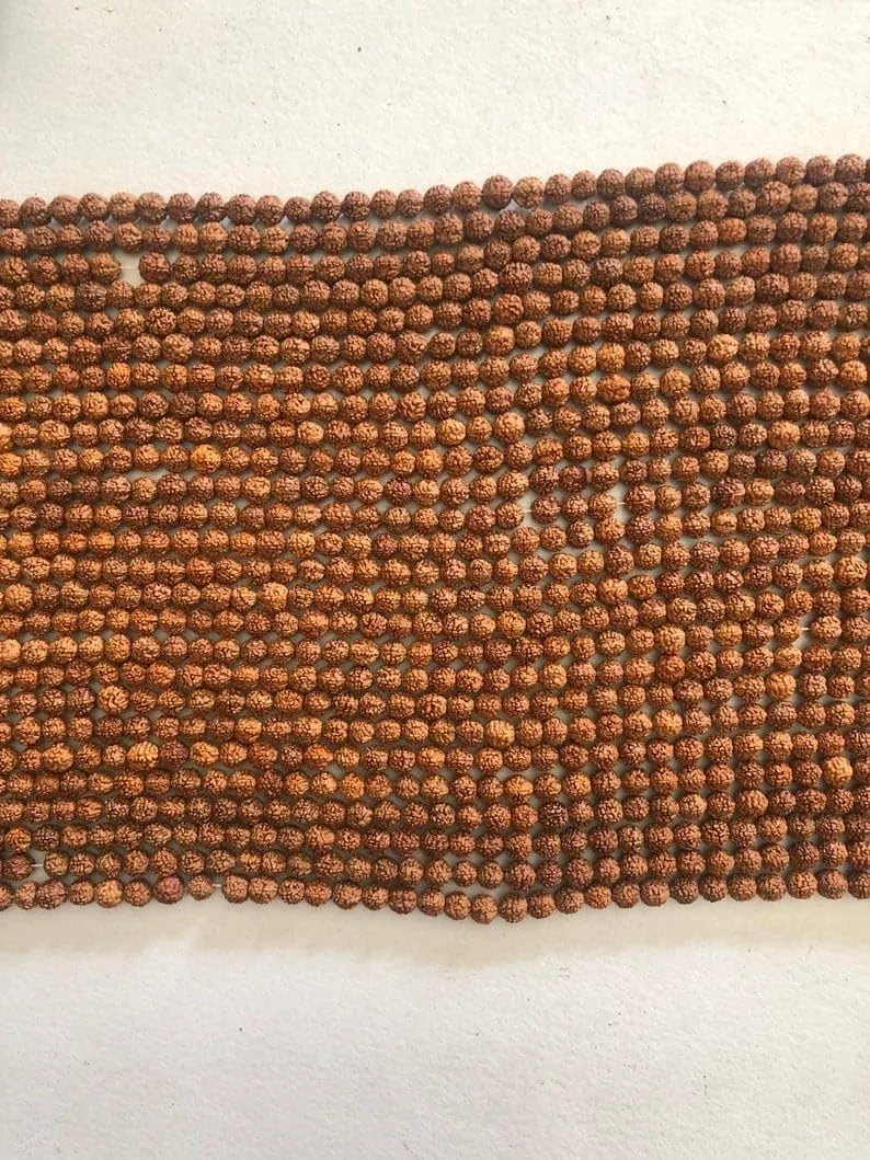 Natural Rudraksh 6mm 108 Mala Beads, Spiritual, Meditation Beads, Reiki, Japa Mala, Buddhist Prayer Beads, Yoga Bracelet, healing beads LKMALA-RRGU-3108