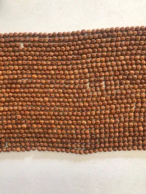 Natural Rudraksh 6mm 108 Mala Beads, Spiritual, Meditation Beads, Reiki, Japa Mala, Buddhist Prayer Beads, Yoga Bracelet, healing beads LKMALA-RRGU-3108