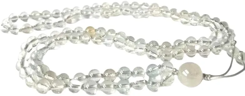 Natural Topaz 8mm-12mm 108 Mala Beads, Spiritual, Meditation Beads, Reiki, Japa Mala, Buddhist Prayer Beads, Yoga Bracelet, healing beads LKMALA-RRGU-1043