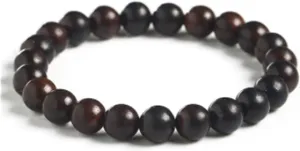 Natural Wood Black Sandalwood Sandalwood Buddhist Buddha Wood Prayer Beaded Knot Black Ebony Unisex Men Bracelets Bangles