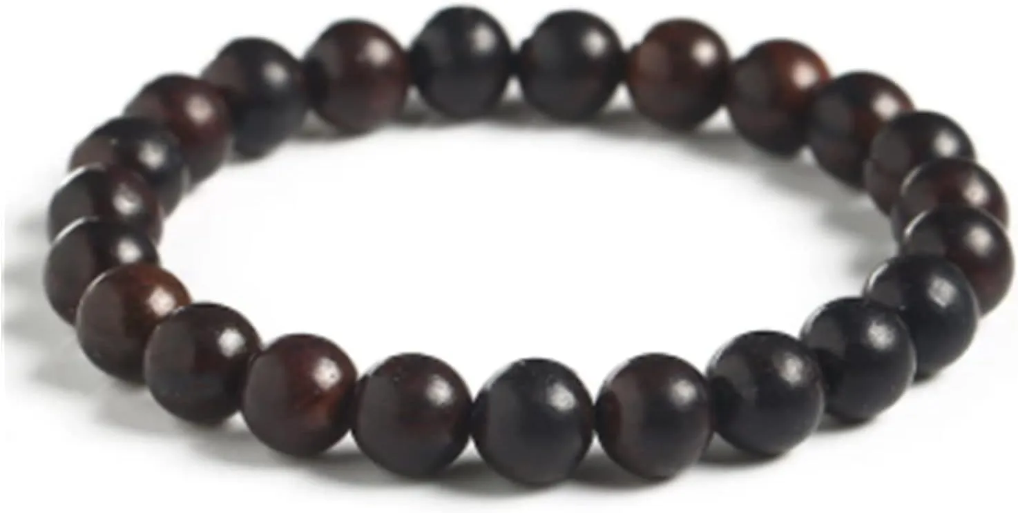 Natural Wood Black Sandalwood Sandalwood Buddhist Buddha Wood Prayer Beaded Knot Black Ebony Unisex Men Bracelets Bangles