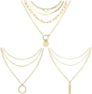 NEWITIN 10 Pieces Gold Layered Necklaces for Women Stackable Choker Necklaces Trendy Pendant Necklace Chain Necklace Set Fashion Jewelry Gifts for Women