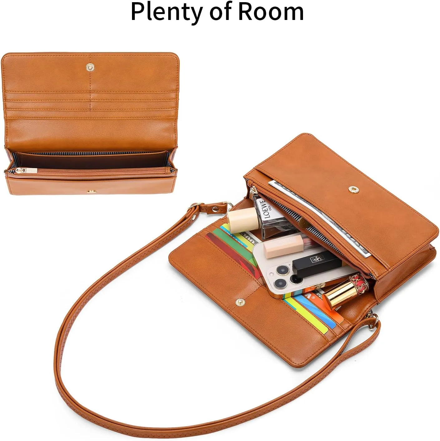 nuoku Crossbody Bag for Women, Phone Wallet Purses PU Leather Satchel, Small Shoulder Bags