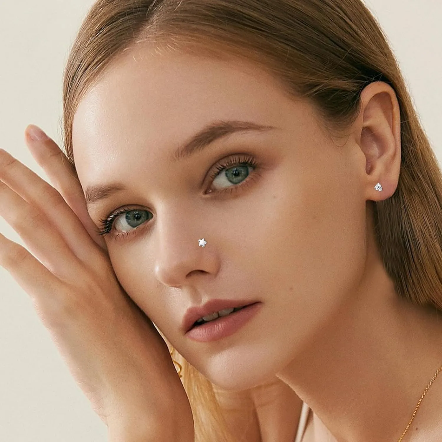 ONESING 9-40 Pcs Nose Rings - Hoops, Studs & L Shape - Hypoallergenic Stainless Steel Nose Piercings for Women & Men