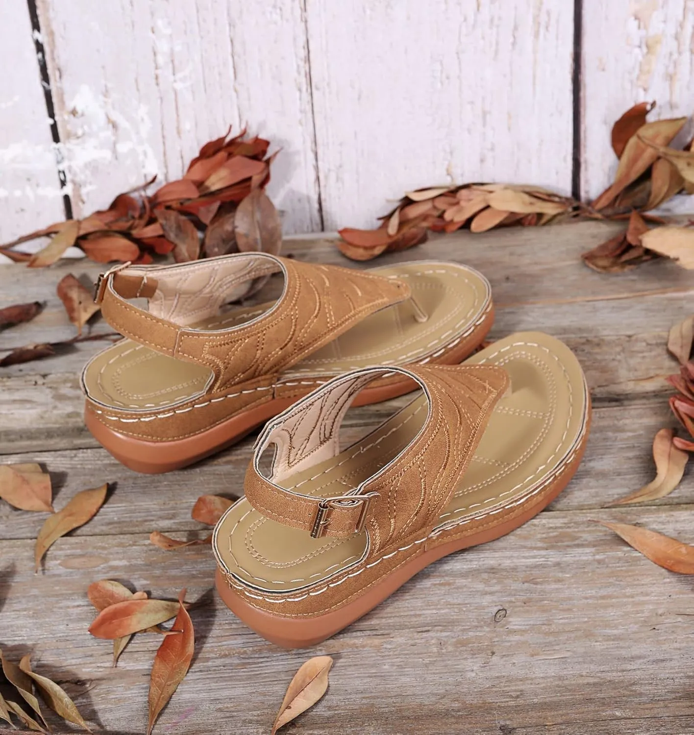 Orthopedic Sandals for Women Arch Support Flat Slipper Platform Wedge Open Toe Soft Comfort Beach Outdoor Walking Shoes Fashion with Wedges Ankle Strap Comfortable Casual Slip On Dressy