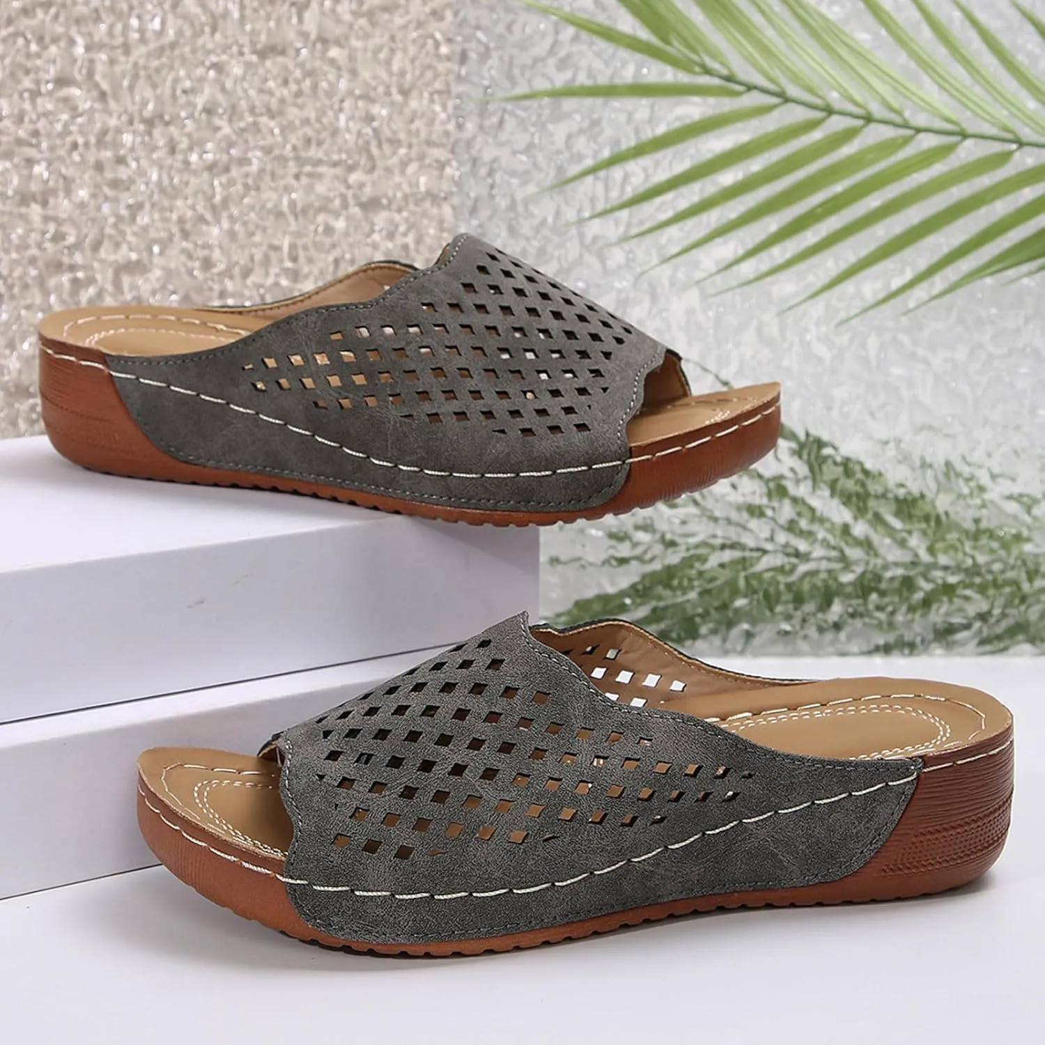 Orthopedic Sandals For Women Arch Support Walking Sandals Comfortable Beach Orthotic Sandals Summer Wedge Sandals