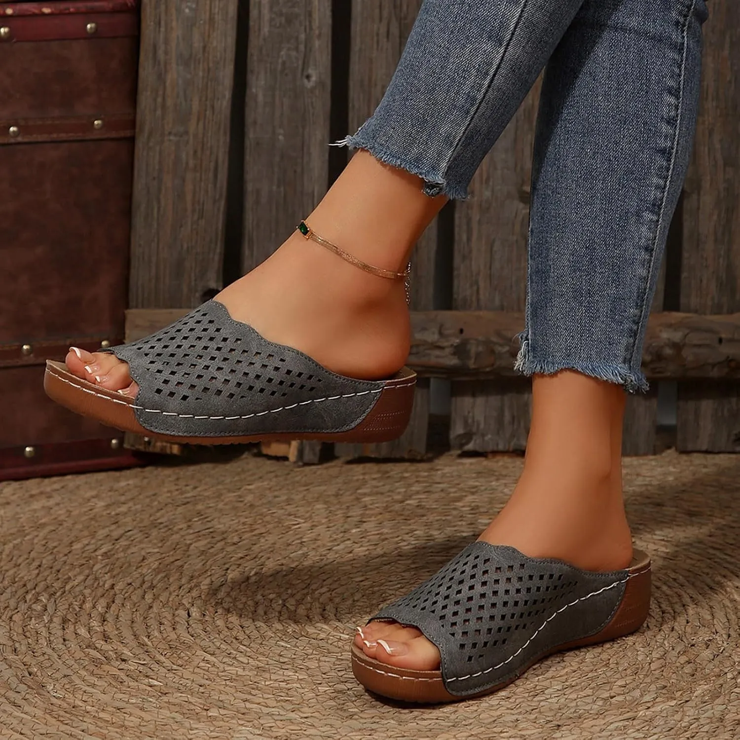 Orthopedic Sandals For Women Arch Support Walking Sandals Comfortable Beach Orthotic Sandals Summer Wedge Sandals