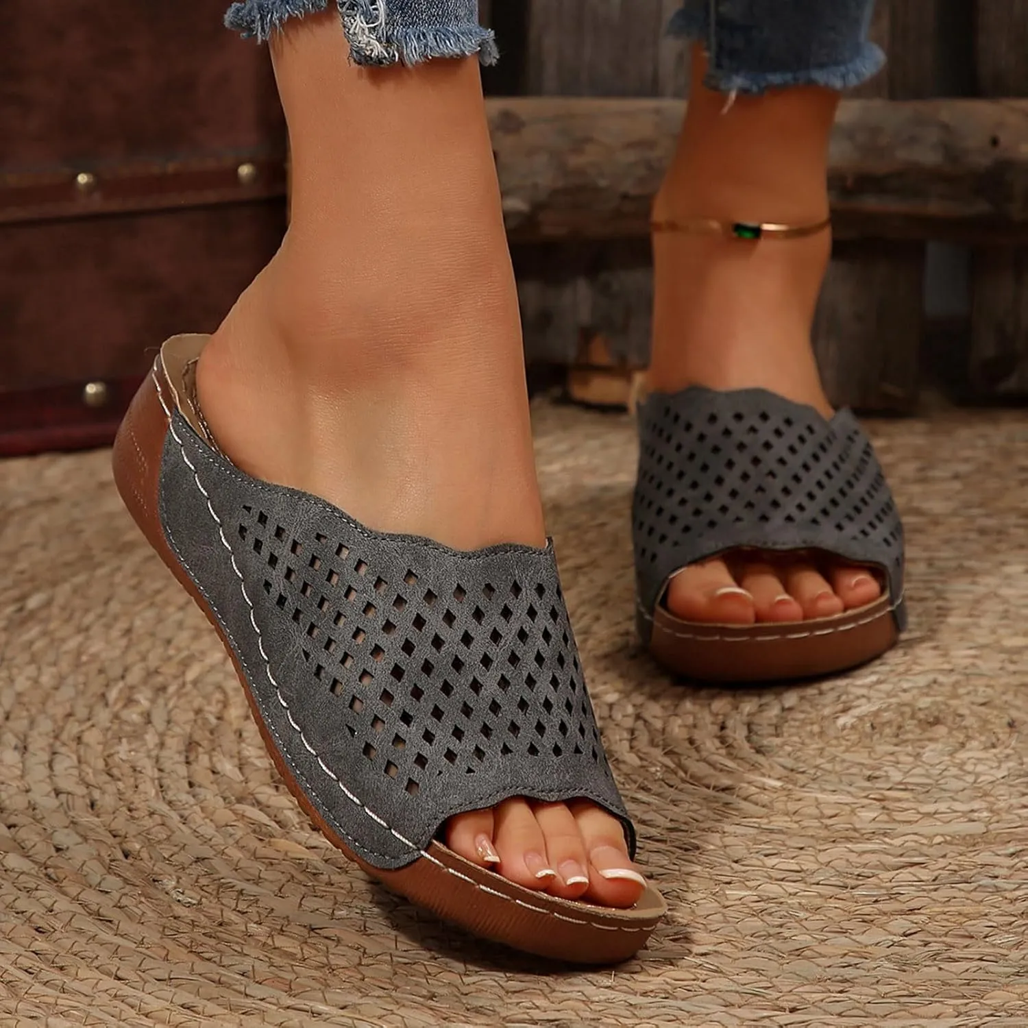 Orthopedic Sandals For Women Arch Support Walking Sandals Comfortable Beach Orthotic Sandals Summer Wedge Sandals