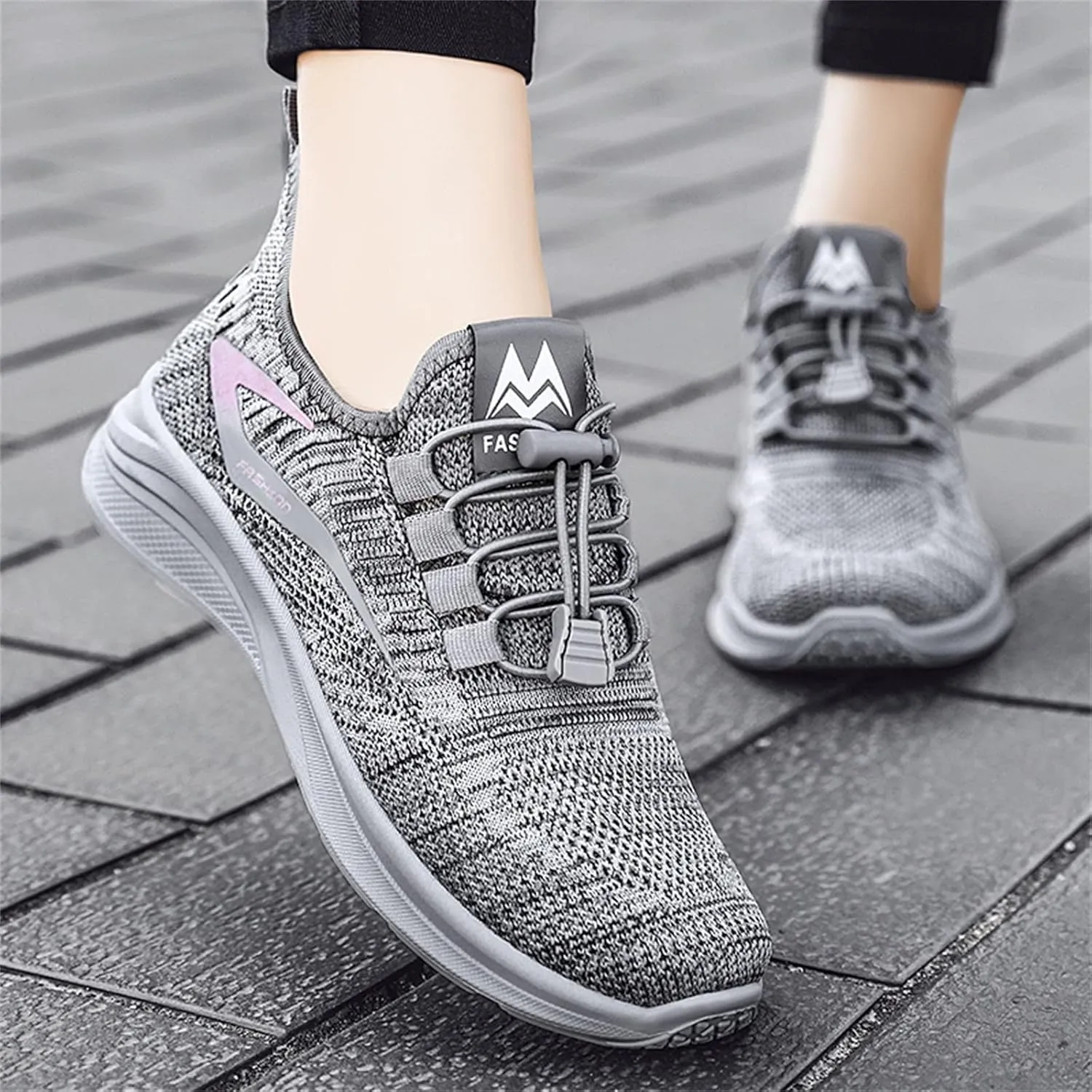Orthopedic Walking Shoes for Women, Slip-On Light Mesh Up Stretch Platform Orthopedic Sneakers for Arch Support Fashion Women Flat Lightweight Mesh Breathable Elastic