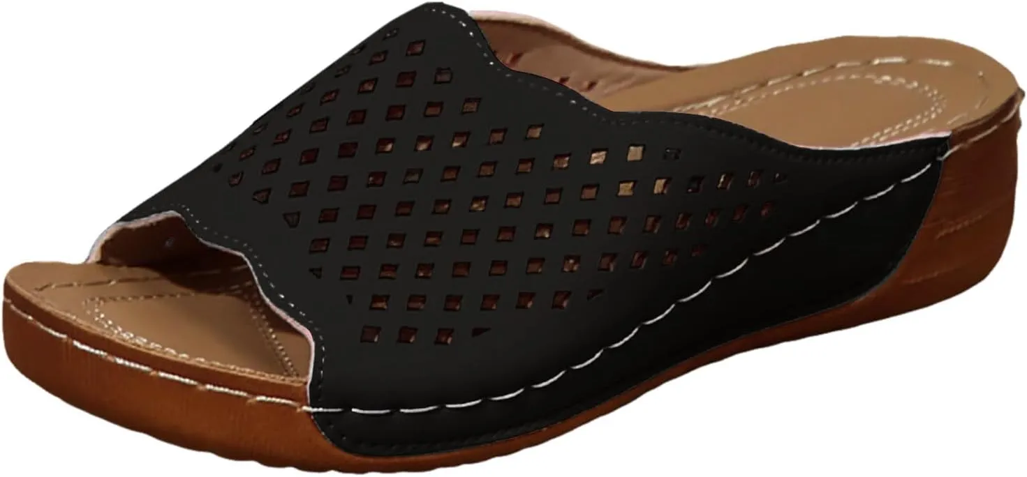 Orthopedic Wedge Sandals for Women 2025, Womens Summer Sandal Orthotic Dressy Open Toe Platform Slippers Casual Flip Flops Arch Support Slides for Outdoor Beach Vacation