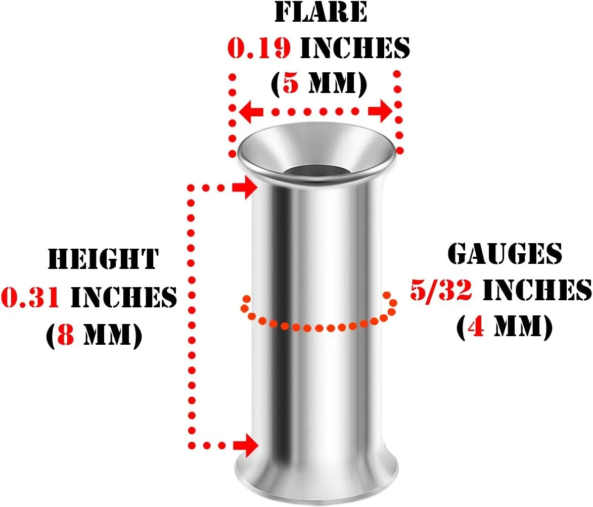 Pair of 316L Surgical Steel Double Flared Saddle Piercing Jewelry Stretcher Ear Plugs Earring Lobe flesh Tunnel