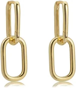 Paperclip Link Chain Earrings Convertible Link Earrings for Women Drop Dangle Earrings