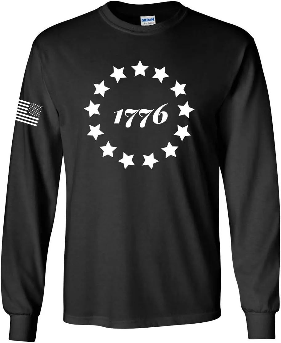 Patriot Pride Collection 1776 Betsy Ross Flag 13 Stars Men's Long Sleeve T-Shirt
