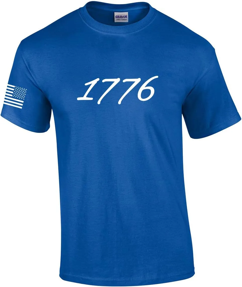 Patriot Pride Collection 1776 Patriotic Flag Sleeve Men's Short Sleeve Graphic