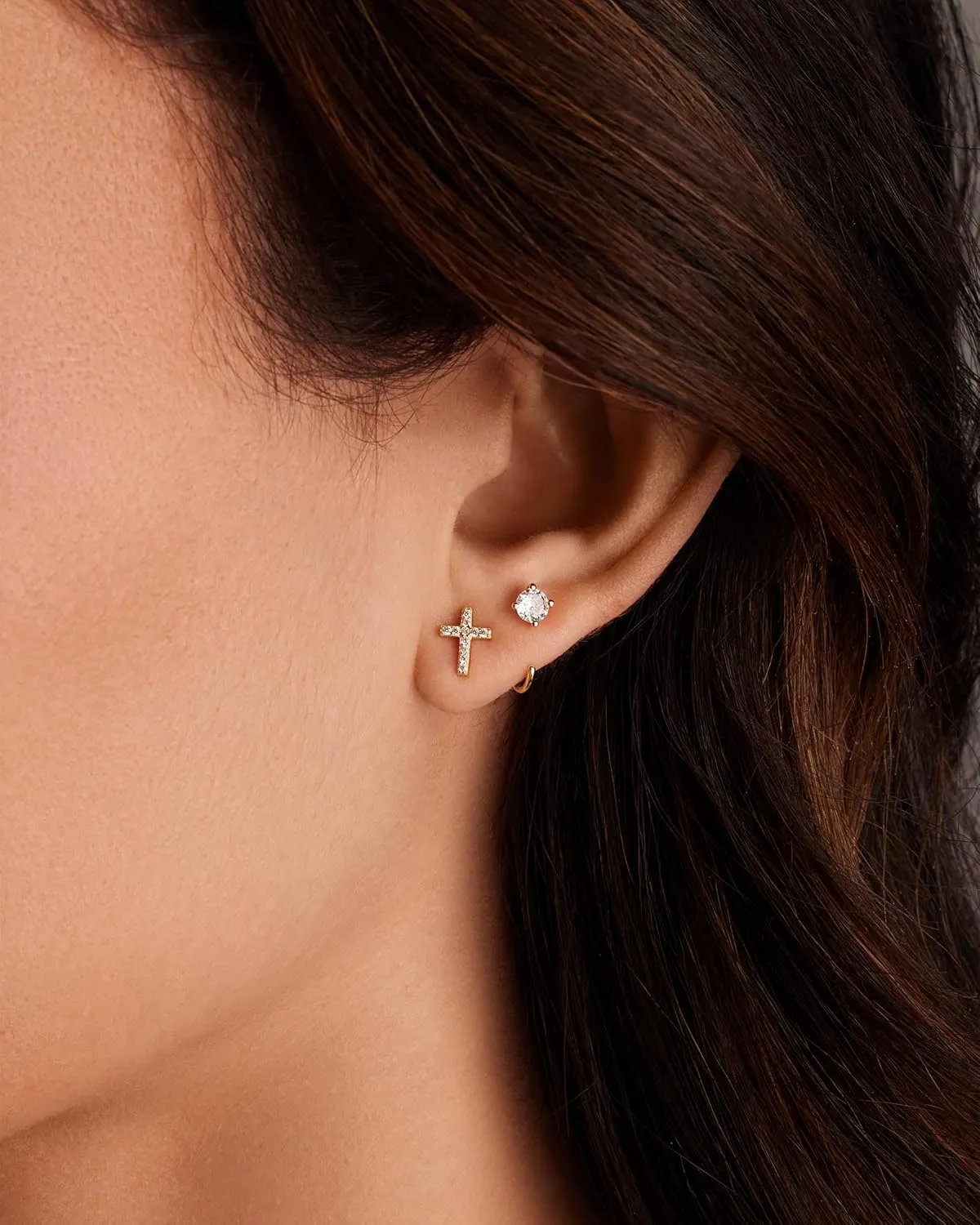 PAVOI 925 Sterling Silver Huggie Half Hoop Earrings | Hypoallergenic Minimalist Tiny Cartilage Earring