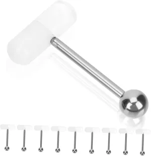 Pcs Acrylic Tongue Rings Sturdy Comfortable Colorful Fade-resistant for Parties Everyday Wear