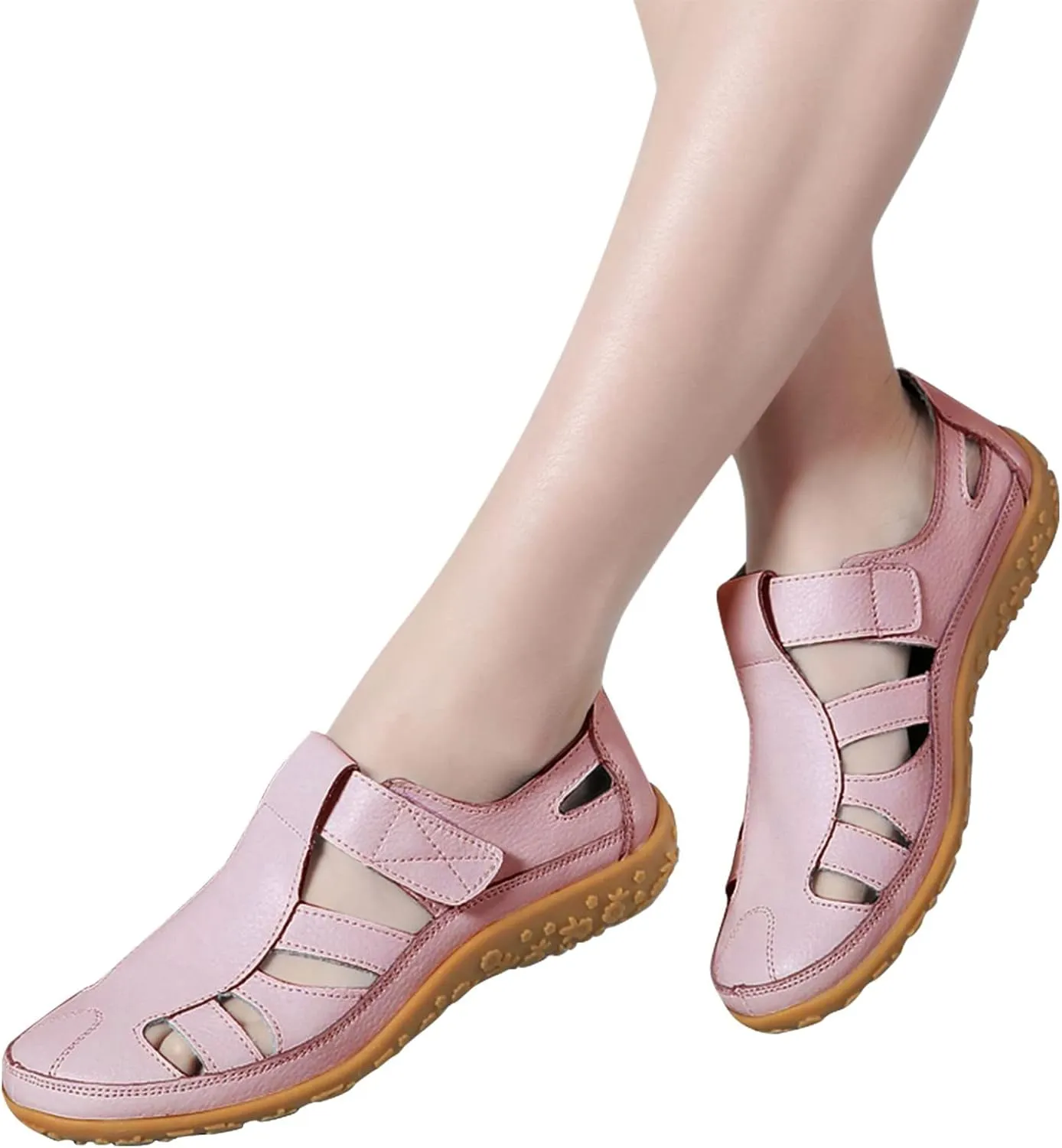 peqiut Sandals Women Orthopedic Comfortable Hollow Out Womens Sandals Platform Walking Summer Beach Dressy Flats Sandals