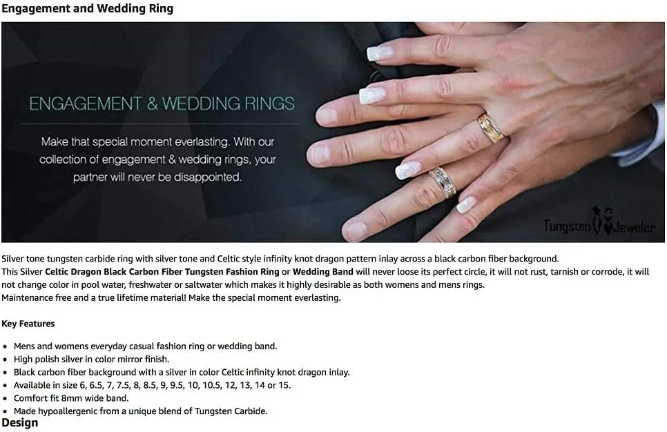 Personalized Laser Engraving Ring for Men and Ring for Women Tungsten Band Rings 5mm Yellow Gold Tone IP Plated Laser Engraved Crosses Design Wedding Band Ring Ideal Rings for Couples