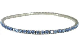 PP DESIGNS Sparkly Light Blue Crystal Stretch Anklet ~ 9"