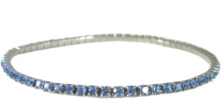 PP DESIGNS Sparkly Light Blue Crystal Stretch Anklet ~ 9"