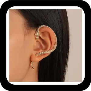 Punk Large Snake Earrings Vintage Serpent Ear Cuff Earrings Gold Snake Wrap Earrings Gothic Cz Studs Earrings Jewelry for Women
