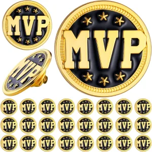 Quelay 24 Pcs Goat Championship Trophy Lapel Pins MVP Award Pins Bulk for Tournament League Football Team Sports Award Gifts