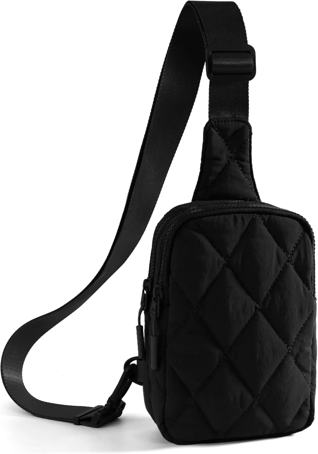 Quilted Puffer Sling Bag for Women Small Backpack Crossbody Chest Bag Fanny Packs Purses for Casual Traveling Hiking