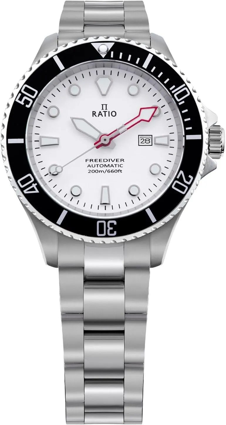 RATIO FreeDiver Sapphire Crystal Women's Diver Watch Japanese Automatic Movement Dive Watch 200m Water Resistant Diving Watch