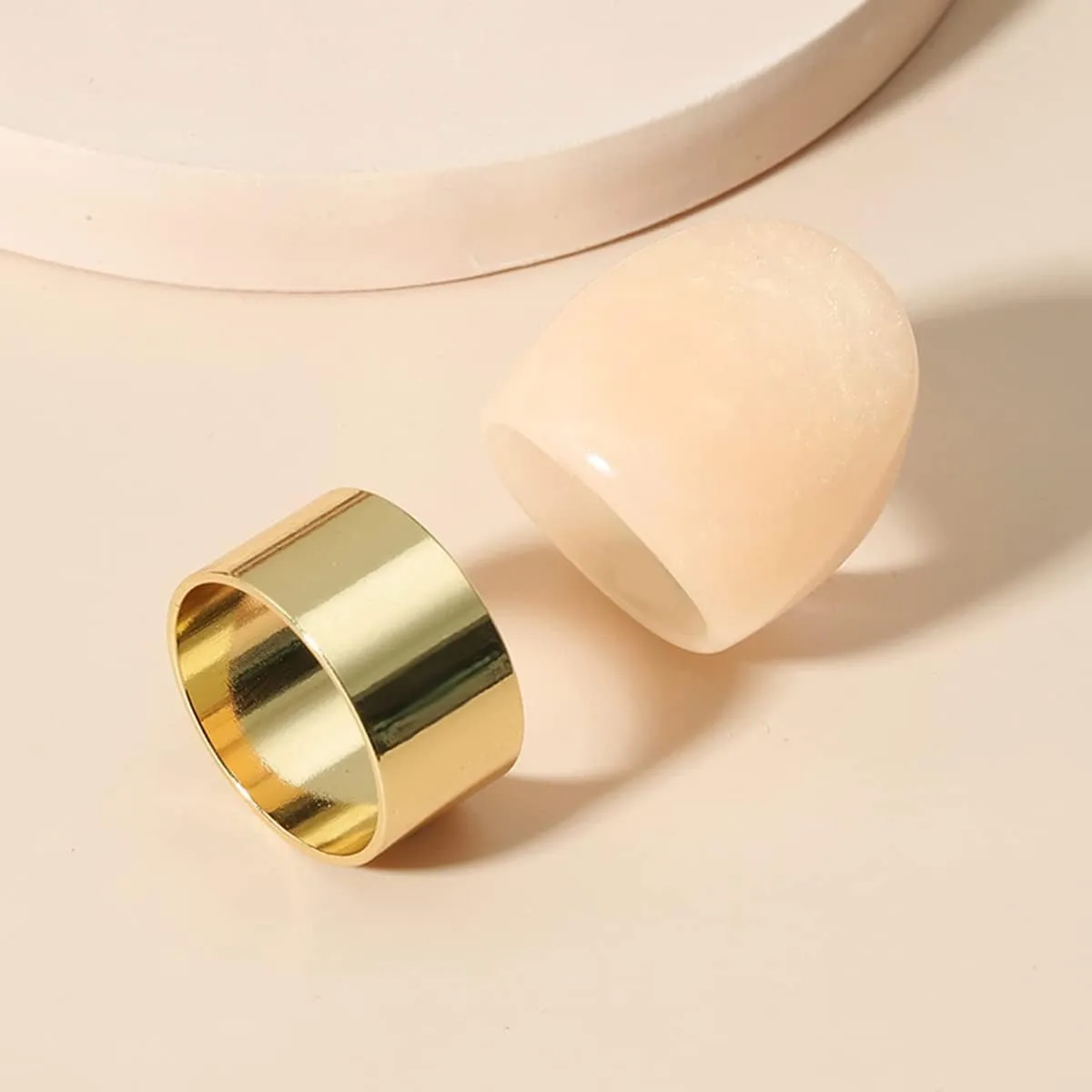 Resin Chunky Rings Acrylic Resin Rings Wide Thick Dome Knuckle Finger Stackable Joint Ring Retro Acrylic Transparent Vintage Plastic Resin Ring Sets